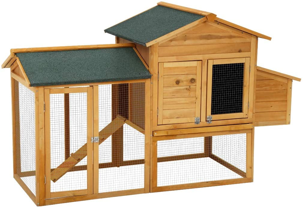 66 Inch Wood Chicken Coop Chicken House Indoor Outdoor Chicken Cage 24