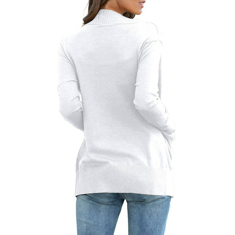 Ladies long white cardigan cheap