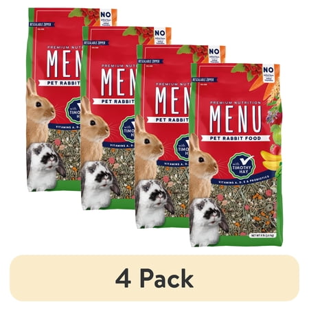 (4 pack) Vitakraft Menu Premium Rabbit Food 8 lb