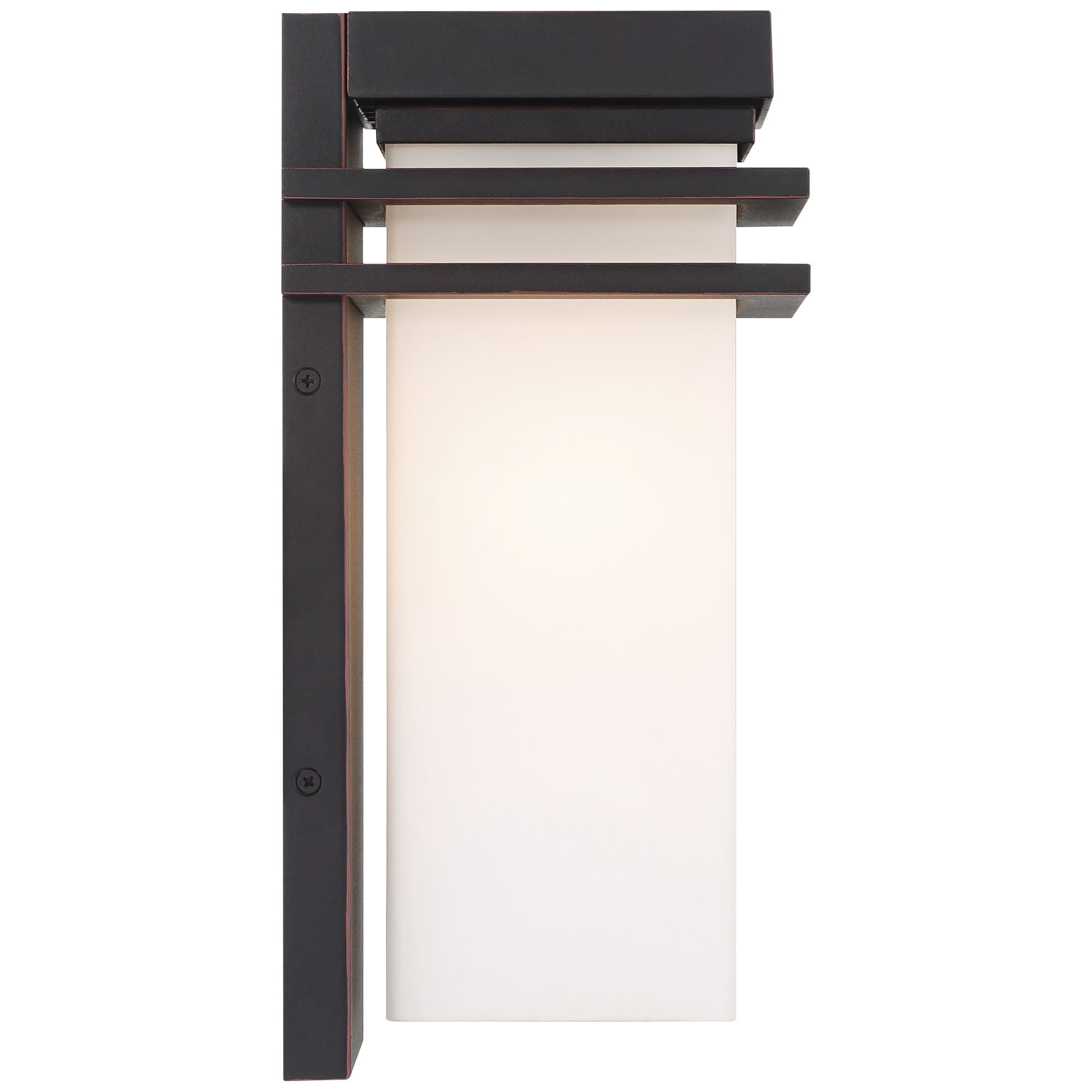 Franklin Iron Works Bernadine 12" High Mission Outdoor Wall Light Fixture Mount Porch Weatherproof Bronze Finish White Glass Shade