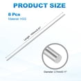 thumbnail image 2 of Uxcell 8 Pcs Round Steel Rod 2.7mm Diameter HSS Lathe Bar Stock Tool 150mm Long for Shaft Gear Drill Lathes Boring Machine Turning Miniature Axle Cylindrical Pin DIY Craft Tool, 2 of 6
