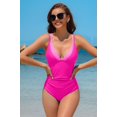 thumbnail image 3 of Attraco Tummy Control One Piece Swimsuits for Women Ruched Bathing Suits Strappy Monokini V Neck, 3 of 7