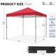 thumbnail image 3 of Songqin 10x10 1-Person Setup Pop Up Canopy Tent, Instant Portable Commercial Canopy Tent, Outdoor Gazebo with 1-Button Push, Wheeled Bag & 4 Sandbags for Home, Party & Outdoor Activities, Red, 3 of 18