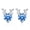 Blue, variant on MATROOY Fashion Women Crystal Antler Stud 925 Silver Stud Earrings 3 Color-White-1pcs