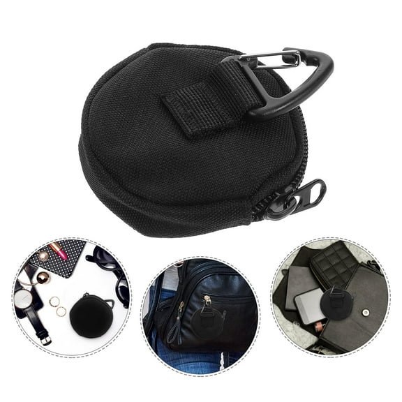 WRITWAA Earphone Carrying Case Black Nylon Portable Ear Plug Storage Pouch for Work Travel 1 Set