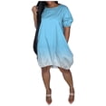 thumbnail image 1 of Women‘S Plus Size Casual Dresses Casual Short Sleeve Mid-Length Gradient Summer, 1 of 6
