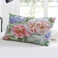 thumbnail image 5 of Pink Hydrangea Blossom Throw Pillow Cover 20 x 36 Inch Decorative Pillow Cover Spring Rustic Floral Lumbar Pillowcase Seasonal Rectangle Cushion Case for Couch Sofa Bed Living Room, 5 of 7