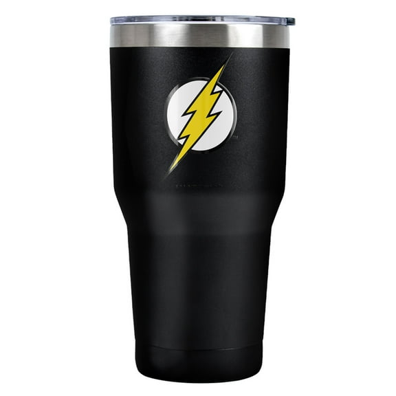 Justice League Flash Logo Stainless Steel Tumbler 30 oz Coffee Travel Cup, Vacuum Insulated & Double Wall with Leakproof Sliding Lid