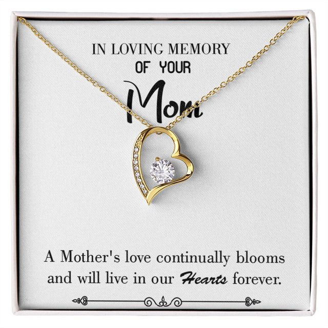 To Mom Remembrance Message Mother's Love Blooms White Forever Necklace w Message Card
