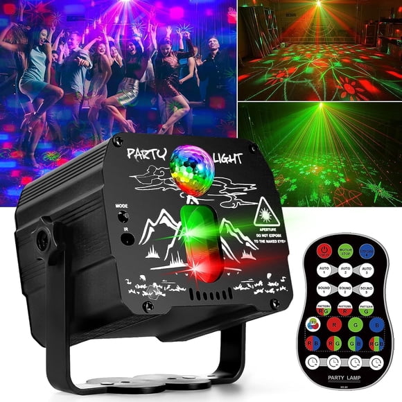 Party Lights - Laser Light Strobe Stage Effects, Disco Ball Party Light with Remote Control, USB Powered DJ Light for Bar Rave Karaoke Xmas