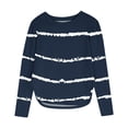 thumbnail image 1 of T-shirts Bleu Marine Garçon Fille Enfants Garçon Fille Sortie T-Shirts Manches Longues Tee Hauts pour Enfant Col Rond Graphique Tunique Ajustée Rayée avec Fente Automne Été Chemises 2025 Vêtements 3 Ans, 1 of 6