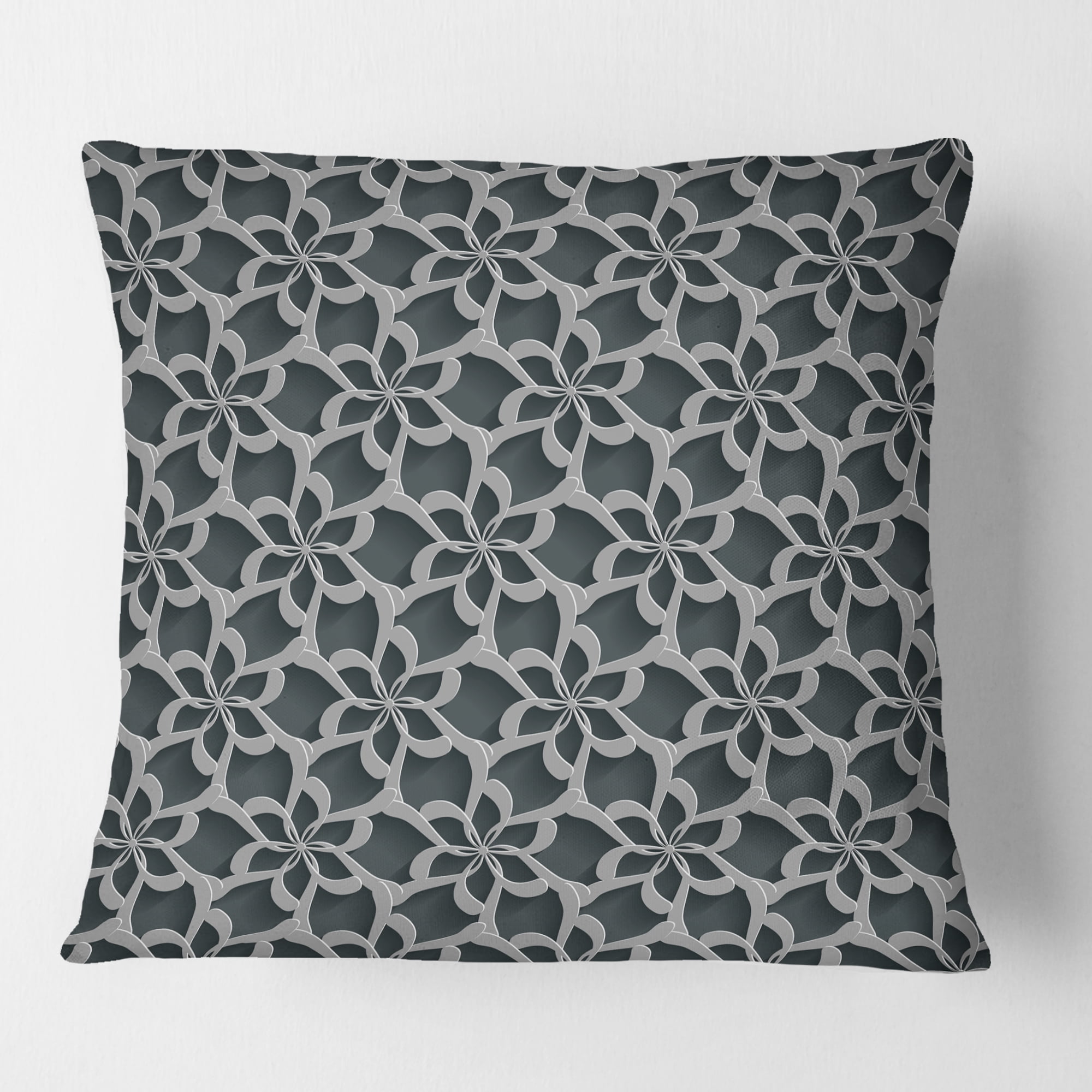 Designart Floral 3d Pattern Background.' Mid-Century Modern Throw Pillow - 16x16