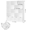 thumbnail image 4 of Homfa 10 Cube Toy Storage Organizer, 57.5" Tall Bookcase with 4 Removable Drawers,Bookshelf for Kids Room Living Room, White, 4 of 7