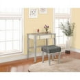 thumbnail image 3 of Linon Harper Wood Vanity & Padded Stool Set Front/Side Mirrored Panels in Silver, 3 of 25
