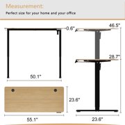 Walsunny Electric Standing Desk, Height Adjustable Desk 55 x 24 Ergonomic Stand Up Desk with Electric Lift & Memory Preset for Home Office, Walnut & Black