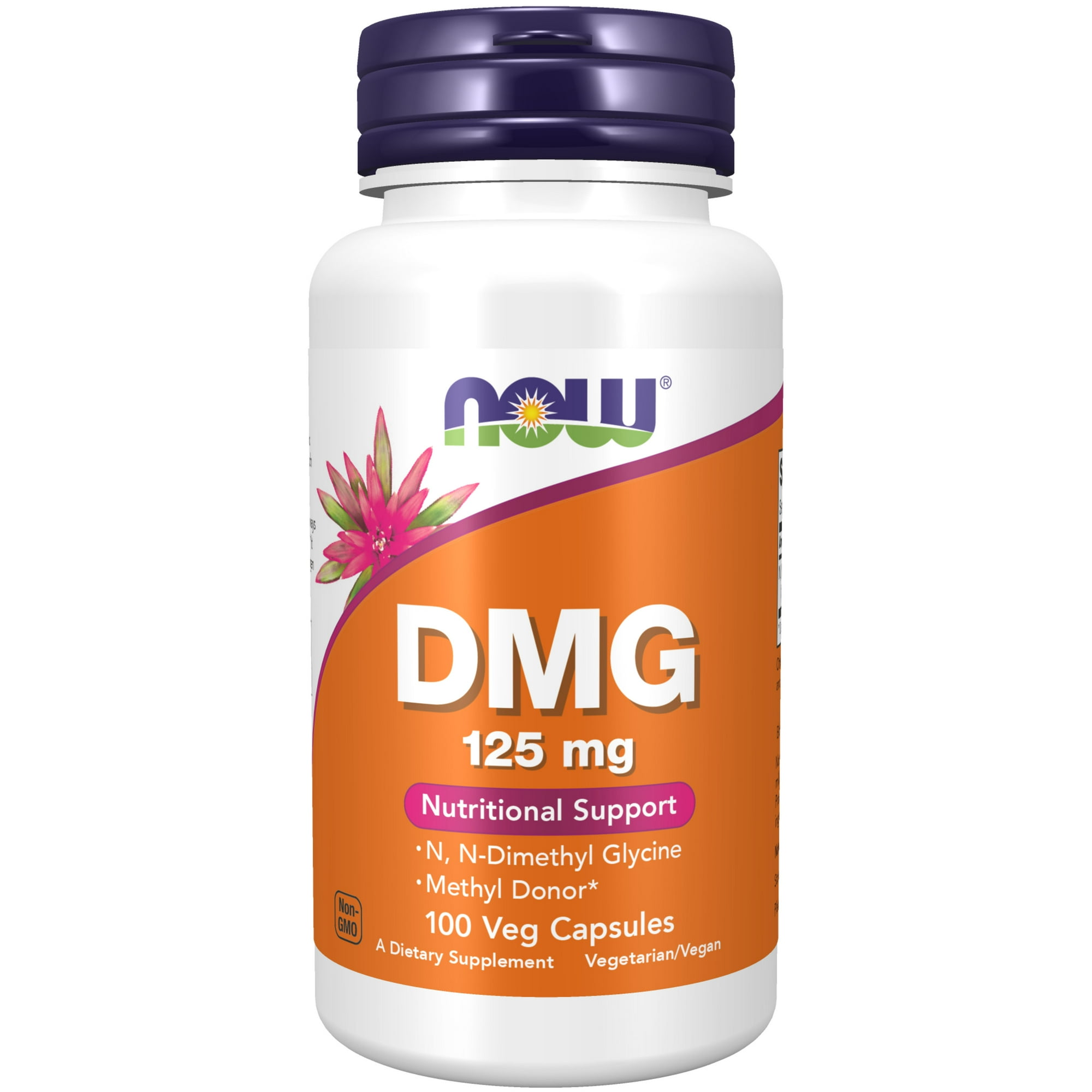 NOW Supplements, DMG (N-Dimethyl Glycine) 125 mg, Nutritional Support, 100 Veg Capsules