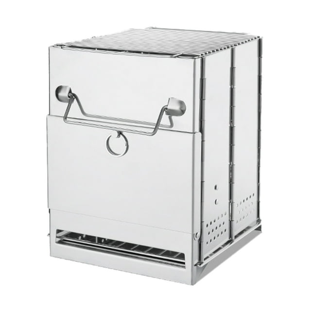 Soidarity Estufa de barbacoa de acero inoxidable desmontable, reutilizable, lavable, resistente al calor, recargable, anticorrosivo, rejilla para quemador Kits de desorden para acampar Pequeña Soidarity OD028966-02