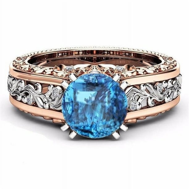 Anillo de oro rosa de 14 quilates con baño de oro y diamantes separados en color champán, joyería versátil, joyería de mano, estilo fresco y dulce