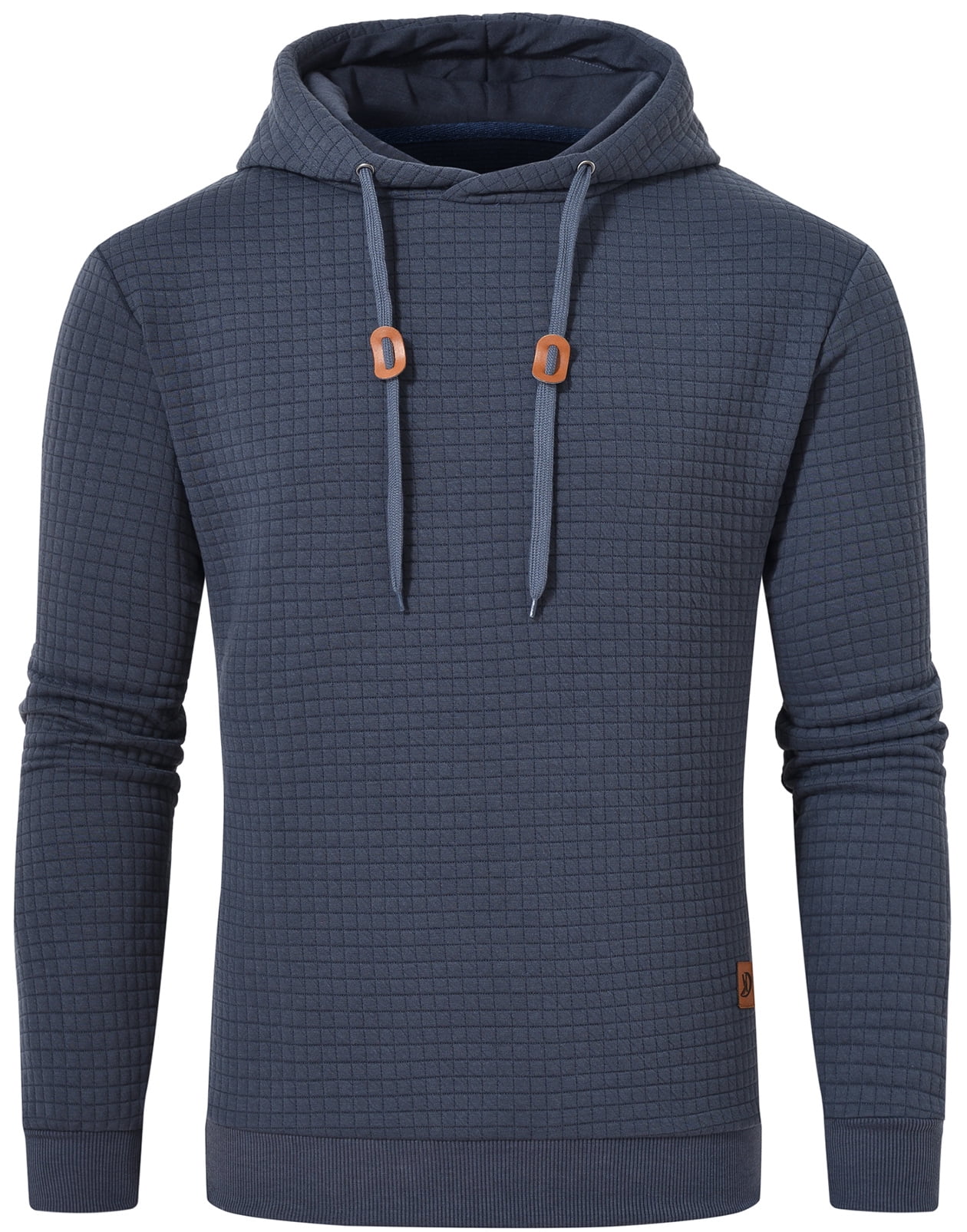 YuKaiChen Men's Casual Hooded Sweatshirt - Pullover Hoodie With Quilted Pattern, Standard USA Fit