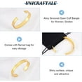 thumbnail image 6 of 1Pc Golden Grooved Open Cuff Bangle 5.8cm Inner Alloy Hair Tie Cuff Bracelet Metal Blank Bracelet Empty Bangles Gemstone Leather Inlay Bracelet with Velvet Pouches for Women Girls Gift, 6 of 6