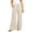 Beige, variant on LIaqionyy Womens Maternity Pants Wide Leg High Waisted Adjustable Drawstring Casual Trousers with Pockets