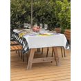 thumbnail image 3 of Outdoor Tablecloth with Umbrella Hole for Patio/Picnic/Party/Camping, Spring Flowers Waterproof Table Cloth Rectangle Table Cover Washable, Country Botanical Leaves Garland Farm Plaid (60"x 102"), 3 of 9
