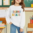thumbnail image 2 of Mercatoo Second Grade Girls Sweatshirts Long Sleeve Crew Neck Preppy Pullover Tops Cute Graphic Print Fall School Sweatshirts, 2 of 6
