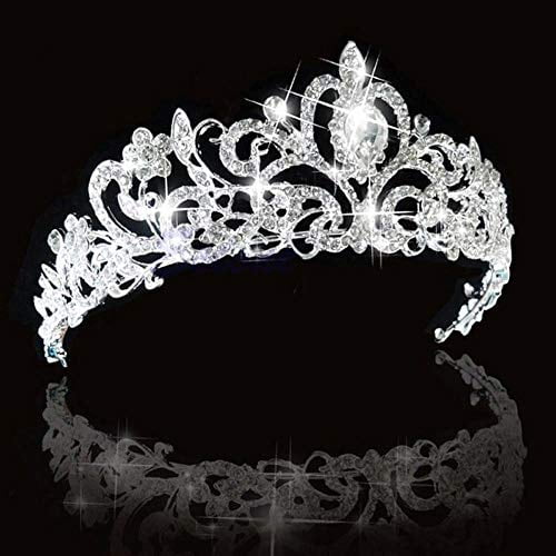 Crystal Bridal Tiara Crown Veil Headpiece Rhinestone Wedding Prom Pageant Crowns 