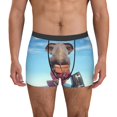 thumbnail image 1 of Balery Elephant Sits On A Stack Of Luggages Ocean Calzoncillos bóxer para hombre, ropa interior de algodón suave y transpirable con cinturilla de nailon-Small, 1 of 5