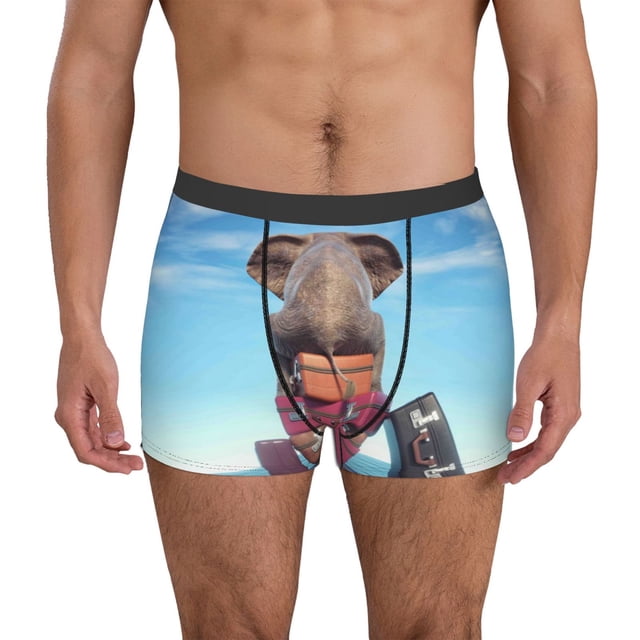 Balery Elephant Sits On A Stack Of Luggages Ocean Calzoncillos bóxer para hombre, ropa interior de algodón suave y transpirable con cinturilla de nailon-Small