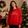thumbnail image 6 of Oksale Xmas Sweatshirts for Men Women Plus Size Matching Christmas Pullover Soft Cozy Shirts for His Hers Winter Tops Red XL, 6 of 9
