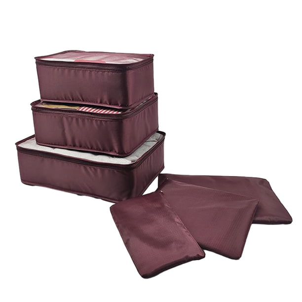 Bolsas de Almacenamiento para Ropa Ropa de Viaje Clasificación de Equipaje Portátil de Gran Capacidad Bolsa de Almacenamiento de 6 Piezas Accesorios de Viaje