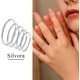 thumbnail image 2 of Conjunto de Anillos de Nudillos Silvora 5 uds Plata Esterlina Para Mujeres y Niñas Tamaño 3.5-7, 2 of 7