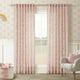 thumbnail image 1 of Juego de 2 paneles de cortinas de lino con estampado floral, 213 cm de largo, color rosa, 1 of 9