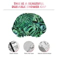 thumbnail image 5 of Balery Monstera Leaves Shower Caps, Double Layer Waterproof Shower Cap, Double Layers Reusable Shower Cap With Soft Comfortable For Long Thick Hair Soft Bath Shower Hair Caps, 5 of 9