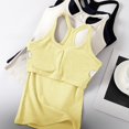 thumbnail image 5 of Womens Tank Tops with Built in Bra,spaghetti Strap Tank Top Exercise Tank Tops Workout Tops Women's Halter Tops Bra Tops for Women Athletic Tank Tops Camisole with Built in Bra,Yellow,L, 5 of 8