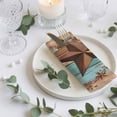 thumbnail image 3 of Cloth Napkins Set of 6 - 20x20 Inches, Western Texas Star Vintage Washable Reusable Table Napkins, Retro Farmhouse Turquoise Brown Wood Soft Absortbent Dining Napkin for Party Wedding Restaurant, 3 of 8