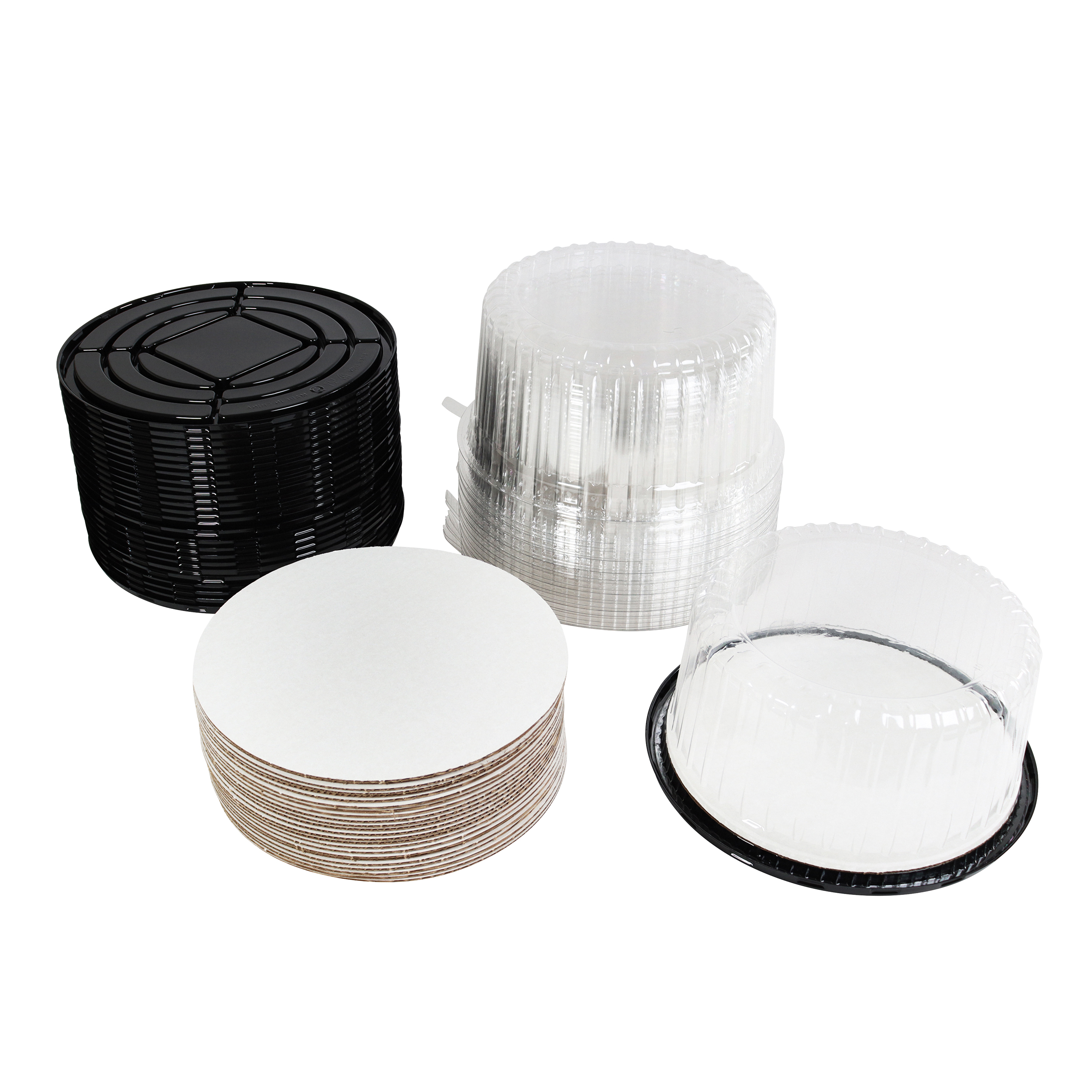 Spec101 Clear Plastic Cake Containers with Dome Lid 25pk Round Cake