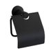 thumbnail image 1 of Black Round Base Matte Black Toilet Roll Holder with Flap Toilet Tissue Dispenser Toilet Paper Holder with Wall Cover 304 Stainless Steel for Toilet B, 1 of 5