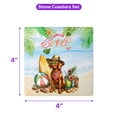 thumbnail image 5 of Vizsla Hello Summer with Sunglasses and Surfboard Tropical Vibes Set of 4 Stone Coasters Vizslas Dog Lover Gifts Idea 4x4in Absorbent Soapstone Coaster - 00007, 5 of 5
