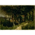 thumbnail image 3 of Edward Mitchell Bannister 18x14 Black Modern Framed Museum Art Print Titled - Untitled (Landscape, Forest Scene with Red Fence and Building) (1893), 3 of 5