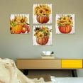 thumbnail image 5 of Colourful Sunflower Pumpkin Figure Wall Art Decor Modern Painting Wooden Framework Poster Pictures Print Living Room Home Office Kitchen Bathroom Decoration 16 x 16 Inch 4 Panels, 5 of 6