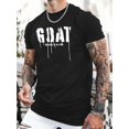 thumbnail image 1 of Camiseta casual para hombre 100% algodón con estampado de patrón de "cabra", camiseta de verano de manga corta, ajuste cómodo, camiseta de cuello redondo de estilo urbano de moda, adecuada para uso di, 1 of 4