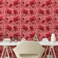 thumbnail image 2 of Ambesonne Rose Pattern Peel & Stick Wallpaper for Home, Romantic Boho Floral, 13"x72", Dark Coral Charcoal Grey, 2 of 5