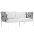 thumbnail image 5 of Modway Harmony Outdoor Patio Aluminum Loveseat in White White, 5 of 5