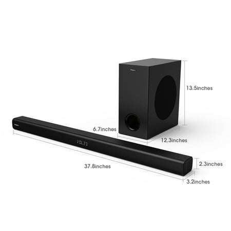 Hisense - 2.1-Channel Soundbar with Wireless Subwoofer - Black