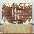 thumbnail image 2 of Miss to Mrs Bridal Shower Backdrop Rustic White Floral Wooden Wedding Photography Background Engagement Party Cake Table Decorations Banner Photo Booth Props, 2 of 4