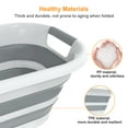 thumbnail image 7 of Kusmil 26L Collapsible Plastic Laundry Basket, Foldable Pop up Storage Container Space Saving Washing Tub Organizer (White/Grey), 7 of 7