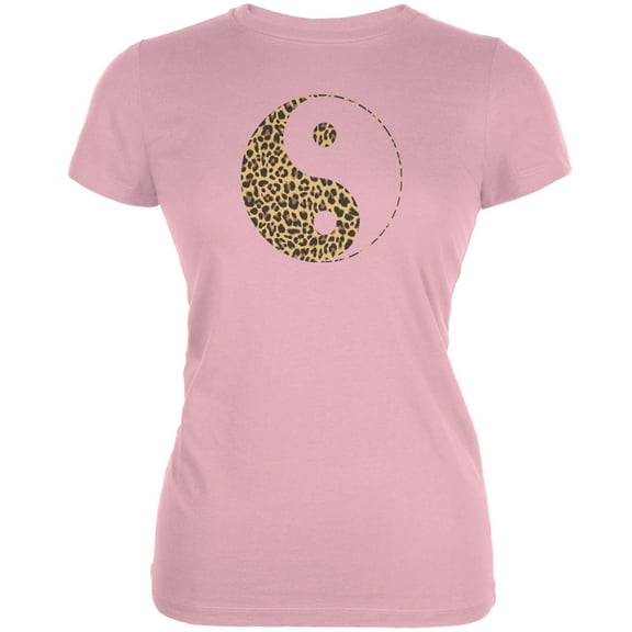 Cheetah Print Ying Yang Pink Juniors Soft T-Shirt