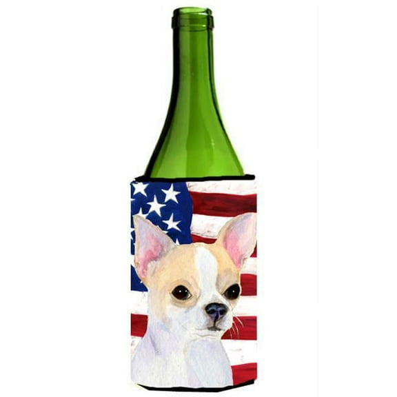Usa American Flag With Chihuahua Wine bottle sleeve Hugger